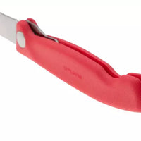 Victorinox - Red 4.25" Swiss Classic Serrated Round Blade Foldable Utility Knife - 6.7831.FC1