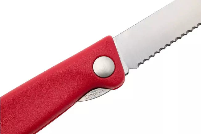 Victorinox - Red 4.25" Swiss Classic Serrated Round Blade Foldable Utility Knife - 6.7831.FC1