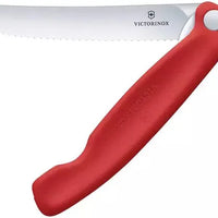 Victorinox - Red 4.25" Swiss Classic Serrated Round Blade Foldable Utility Knife - 6.7831.FC1