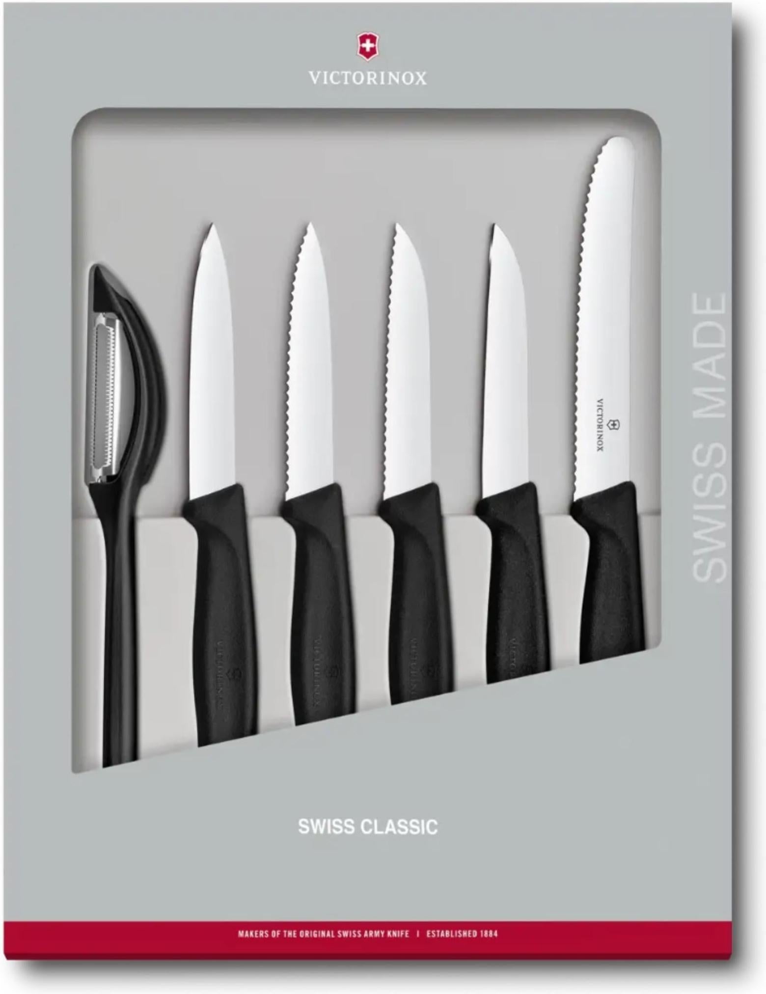 Victorinox - Swiss Classic 6 Pieces Black Paring Knife Set - 6.7113.6G