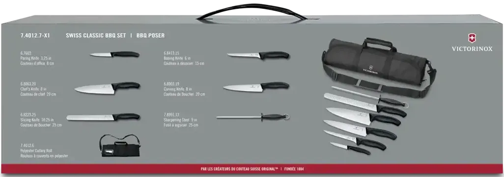 Victorinox - Swiss Classic 7 Piece Black BBQ Set - 7.4012.7-X1