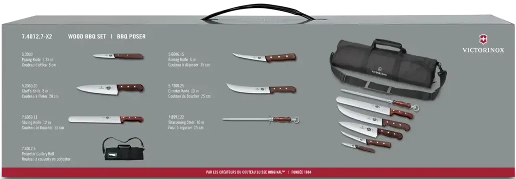 Victorinox - Swiss Classic 7 Piece Wood BBQ Set - 7.4012.7-X2