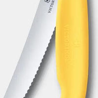 Victorinox - Yellow 4.25" Swiss Classic Serrated Round Blade Foldable Utility Knife - 6.7838.FC1