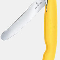 Victorinox - Yellow 4.25" Swiss Classic Serrated Round Blade Foldable Utility Knife - 6.7838.FC1