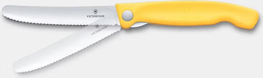 Victorinox - Yellow 4.25" Swiss Classic Serrated Round Blade Foldable Utility Knife - 6.7838.FC1