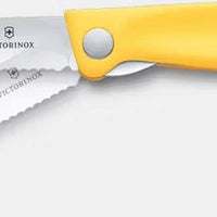 Victorinox - Yellow 4.25" Swiss Classic Serrated Round Blade Foldable Utility Knife - 6.7838.FC1