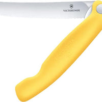 Victorinox - Yellow 4.25" Swiss Classic Serrated Round Blade Foldable Utility Knife - 6.7838.FC1