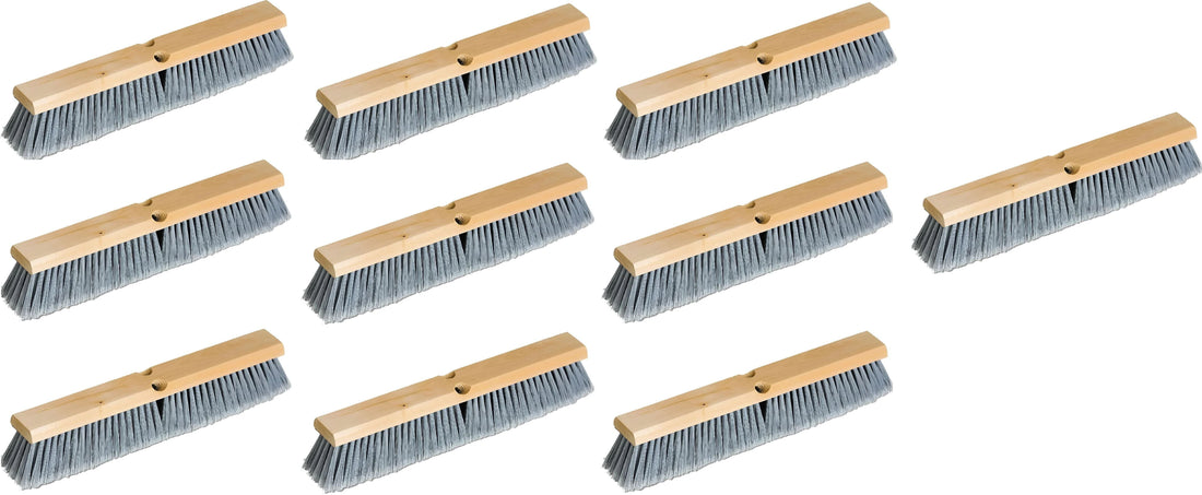 Vileda Professional - 18" Fine Sweep Styrene Push Broom, 10/Cs - 134455