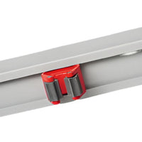 Vileda Professional - 18" Grey & Red 3 Clip Tool Holder Bracket Bar, 12/Cs - 131621