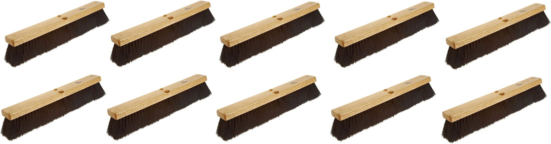 Vileda Professional - 24" Heavy Duty Polystyrene Bristles Broom Head Wood Block, Coarse Sweep, 10 Per Case - 134473