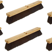 Vileda Professional - 24" Heavy Duty Polystyrene Bristles Broom Head Wood Block, Coarse Sweep, 10 Per Case - 134473