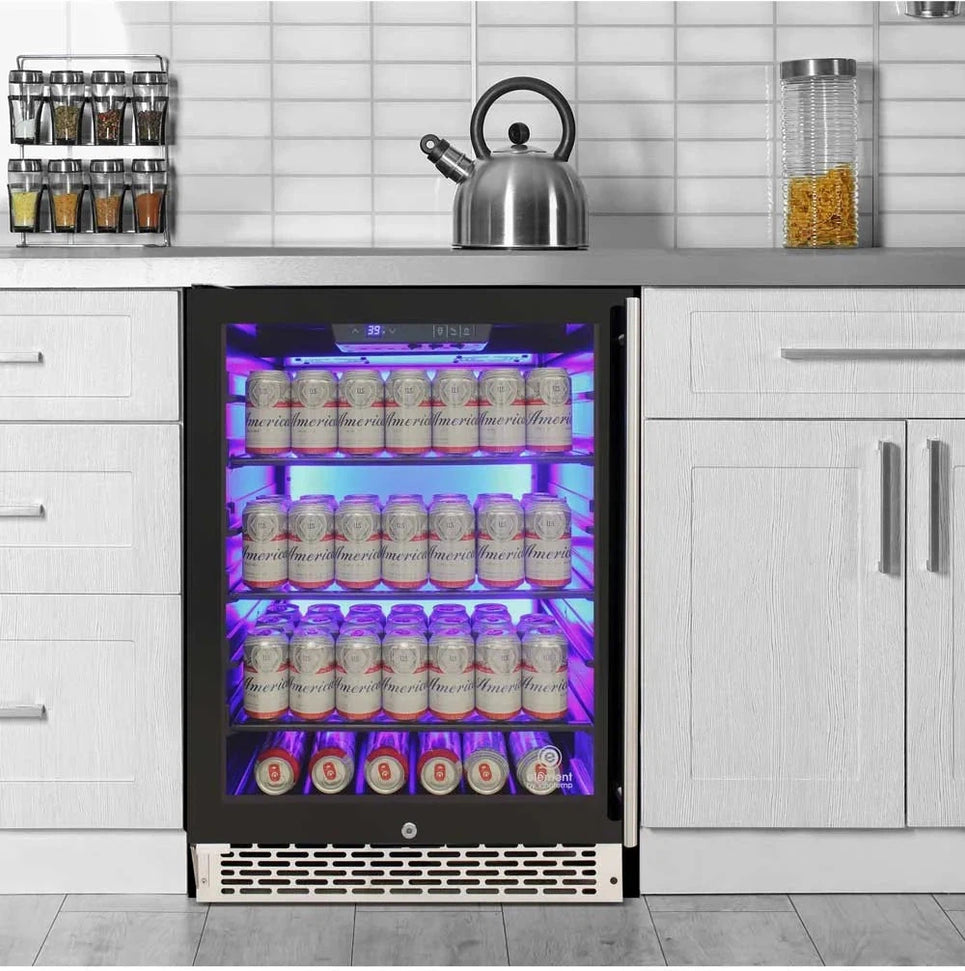 Vinotemp - 117 Can Beverage Cooler Left Hinge - EL‐54BCCOMM‐L