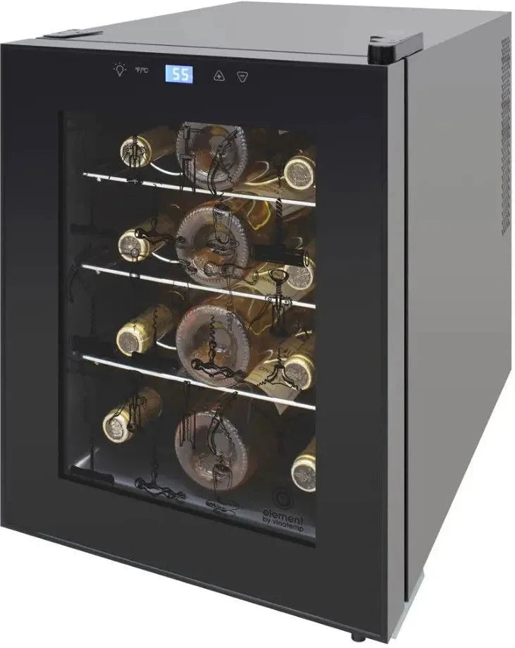 Vinotemp - 12 Bottle Single-Zone Thermoelectric Wine Cooler - EL‐12TEDCS