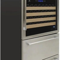 Vinotemp - 135 Bottle Triple-Zone Wine Cooler & Drawer - EL‐BWC30TB‐S