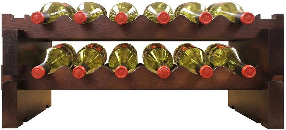 Vinotemp - 2 x 6 Bottle Modular Wine Rack Stained - EP‐4472‐12S‐C