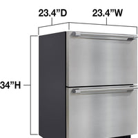 Vinotemp - 23.4" Stainless Steel Indoor/Outdoor Drawer Refrigerator and Freezer with 3.9 Cubic Feet Capacity - BR-24FZREF
