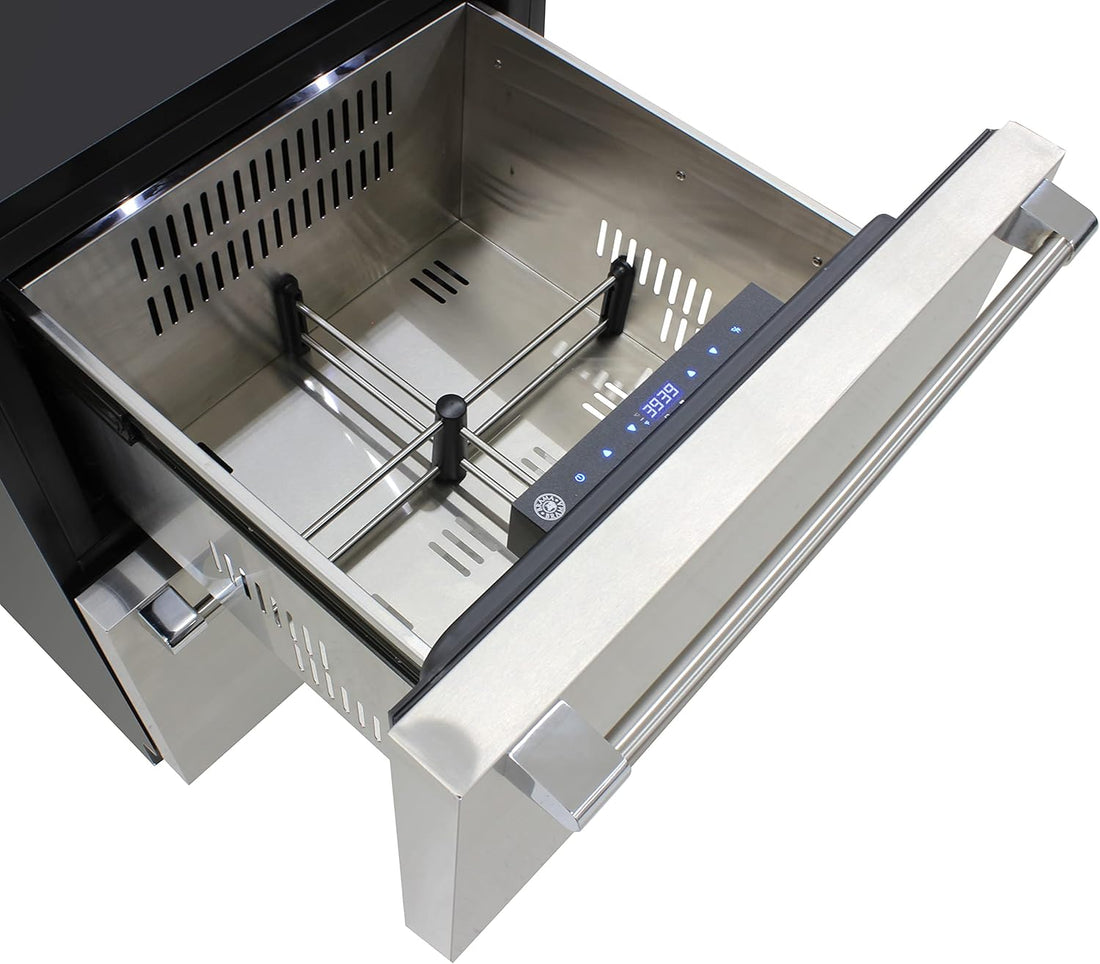 Vinotemp - 23.4" Stainless Steel Indoor/Outdoor Drawer Refrigerator and Freezer with 3.9 Cubic Feet Capacity - BR-24FZREF