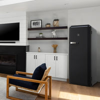 Vinotemp - 24" Black Retro Refrigerator with 9.92 Cu. Ft. Capacity and Bottom Bulk Storage - BR-RETRO-01-BLK