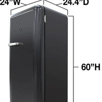 Vinotemp - 24" Black Retro Refrigerator with 9.92 Cu. Ft. Capacity and Bottom Bulk Storage - BR-RETRO-01-BLK