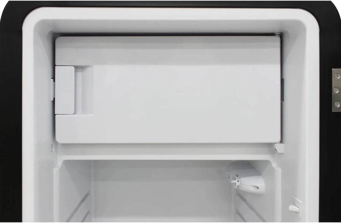 Vinotemp - 24" Black Retro Refrigerator with 9.92 Cu. Ft. Capacity and Bottom Bulk Storage - BR-RETRO-01-BLK