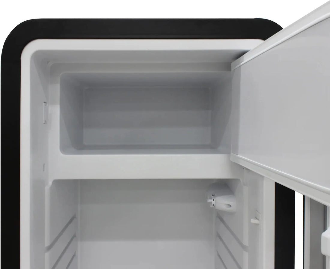 Vinotemp - 24" Black Retro Refrigerator with 9.92 Cu. Ft. Capacity and Bottom Bulk Storage - BR-RETRO-01-BLK