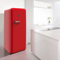 Vinotemp - 24" Red Retro Refrigerator with 9.92 Cu. Ft. Capacity and Bottom Bulk Storage - BR-RETRO-01-R