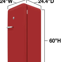 Vinotemp - 24" Red Retro Refrigerator with 9.92 Cu. Ft. Capacity and Bottom Bulk Storage - BR-RETRO-01-R