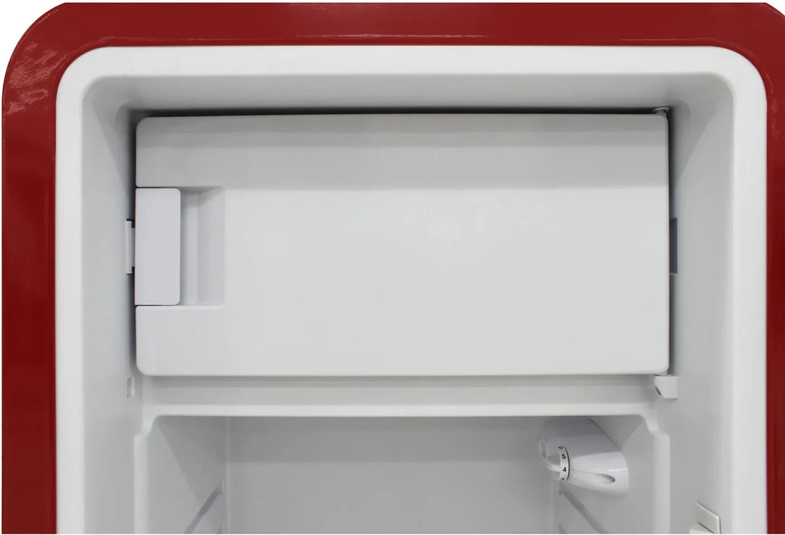 Vinotemp - 24" Red Retro Refrigerator with 9.92 Cu. Ft. Capacity and Bottom Bulk Storage - BR-RETRO-01-R