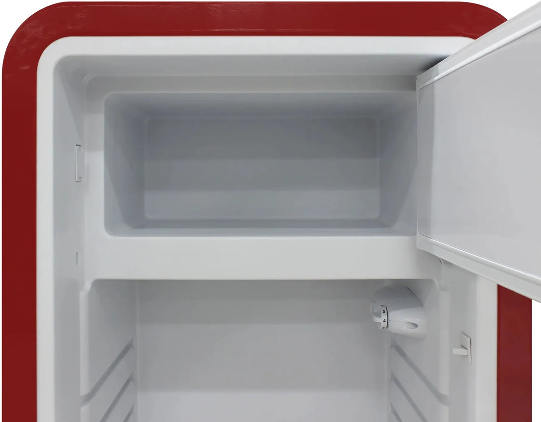 Vinotemp - 24" Red Retro Refrigerator with 9.92 Cu. Ft. Capacity and Bottom Bulk Storage - BR-RETRO-01-R