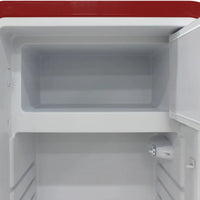 Vinotemp - 24" Red Retro Refrigerator with 9.92 Cu. Ft. Capacity and Bottom Bulk Storage - BR-RETRO-01-R