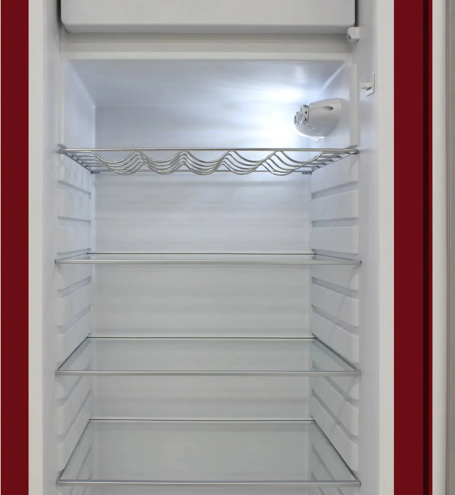 Vinotemp - 24" Red Retro Refrigerator with 9.92 Cu. Ft. Capacity and Bottom Bulk Storage - BR-RETRO-01-R