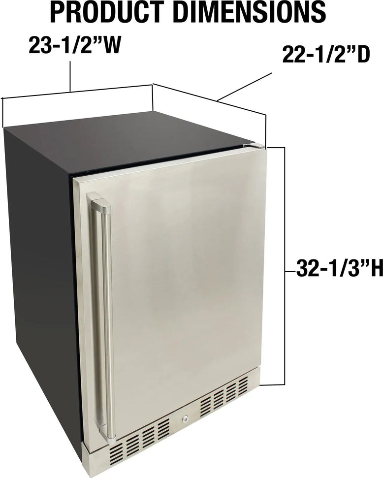 Vinotemp - 24" Stainless Steel Outdoor Undercounter Refrigerator - BR-ODR101-03