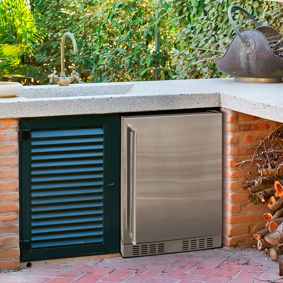 Vinotemp - 24" Stainless Steel Outdoor Undercounter Refrigerator - BR-ODR101-03