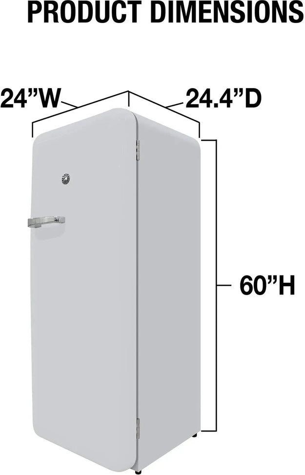 Vinotemp - 24" White Retro Refrigerator with 9.92 Cu. Ft. Capacity and Bottom Bulk Storage - BR-RETRO-01-W