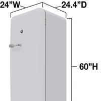 Vinotemp - 24" White Retro Refrigerator with 9.92 Cu. Ft. Capacity and Bottom Bulk Storage - BR-RETRO-01-W