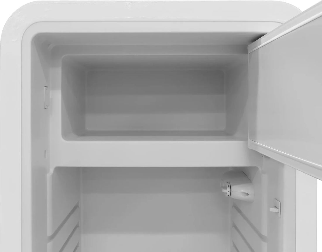 Vinotemp - 24" White Retro Refrigerator with 9.92 Cu. Ft. Capacity and Bottom Bulk Storage - BR-RETRO-01-W