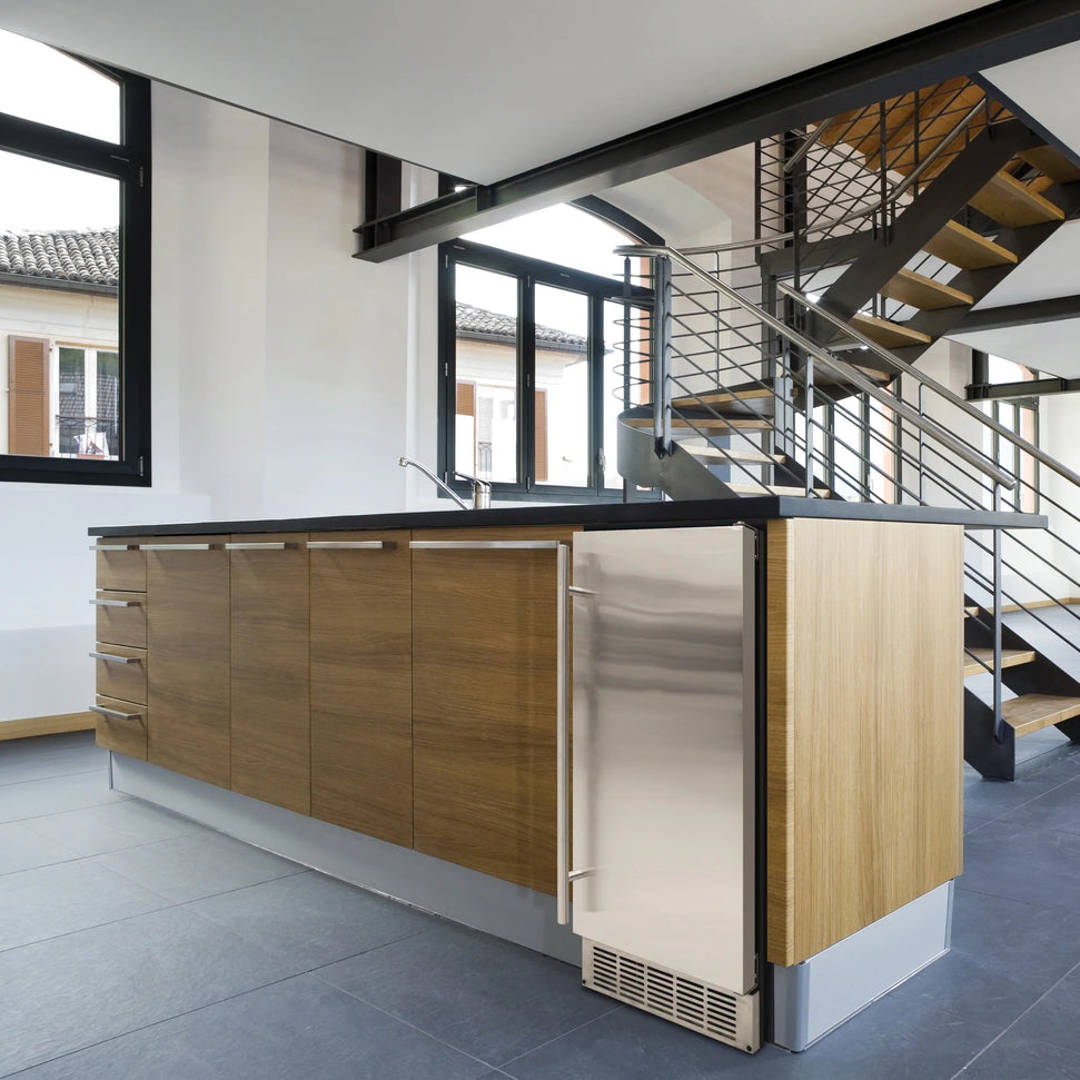 Vinotemp - 24.8" Stainless Steel Indoor Undercounter Automatic Ice Maker with 25 lbs Capacity - BR-15INIM-B