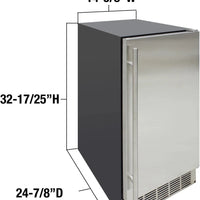 Vinotemp - 24.8" Stainless Steel Indoor Undercounter Automatic Ice Maker with 25 lbs Capacity - BR-15INIM-B
