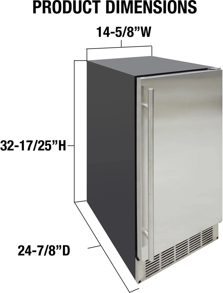 Vinotemp - 24.8" Stainless Steel Indoor Undercounter Automatic Ice Maker with 25 lbs Capacity - BR-15INIM-B