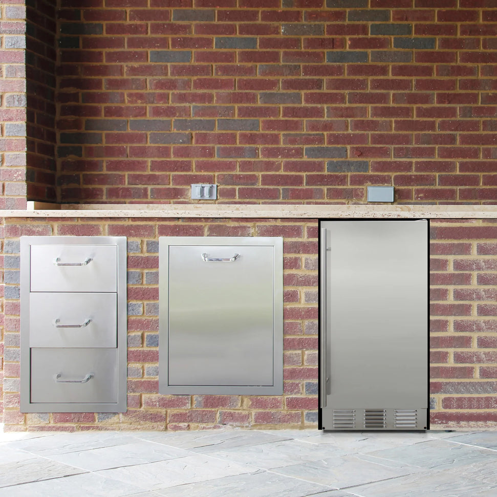 Vinotemp - 24.8" Stainless Steel Outdoor Undercounter Automatic Ice Maker with 25 lbs Capacity - BR-15OUIM-SS