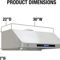 Vinotemp - 36" Stainless Steel Gas Range Hood - BR-HD36SR