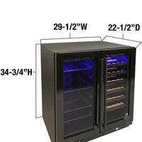 Vinotemp - 33 Bottle Wine and 101 Can Beverage Cooler - EL‐BWC101‐01