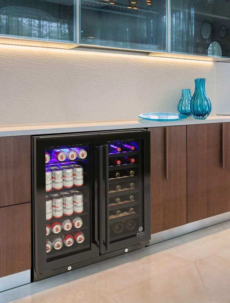 Vinotemp - 33 Bottle Wine and 101 Can Beverage Cooler - EL‐BWC101‐01