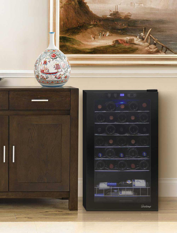 Vinotemp - 34 Bottle Touch Screen Wine Cooler - VT‐34TS