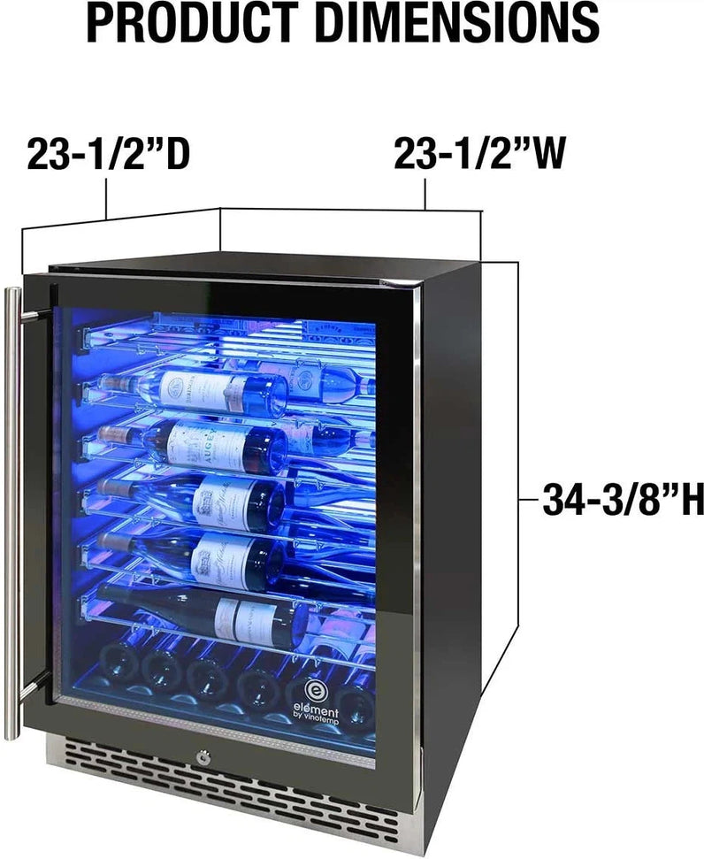 Vinotemp - 41 Bottle Single-Zone Wine Cooler - EL‐54COMM