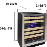 Vinotemp - 46 Bottle Dual Zone Wine Cooler - EL‐46WCST
