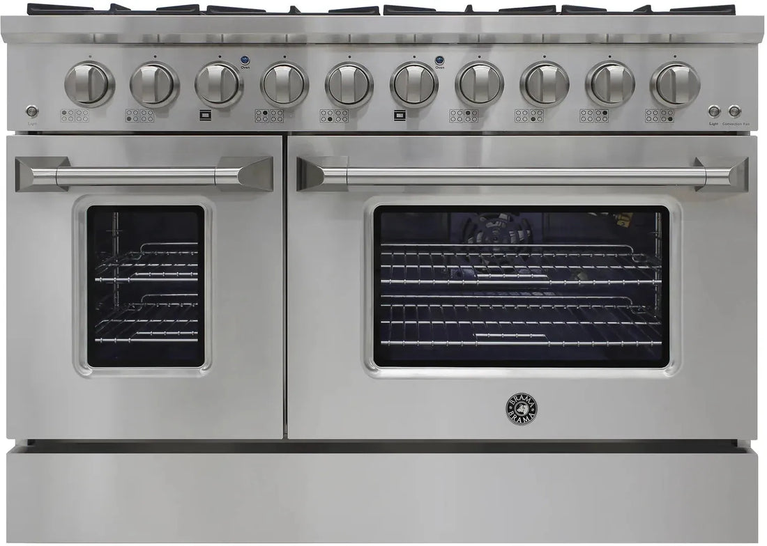 Vinotemp - 48" Stainless Steel Double Oven Gas Range - BR-48SSGG