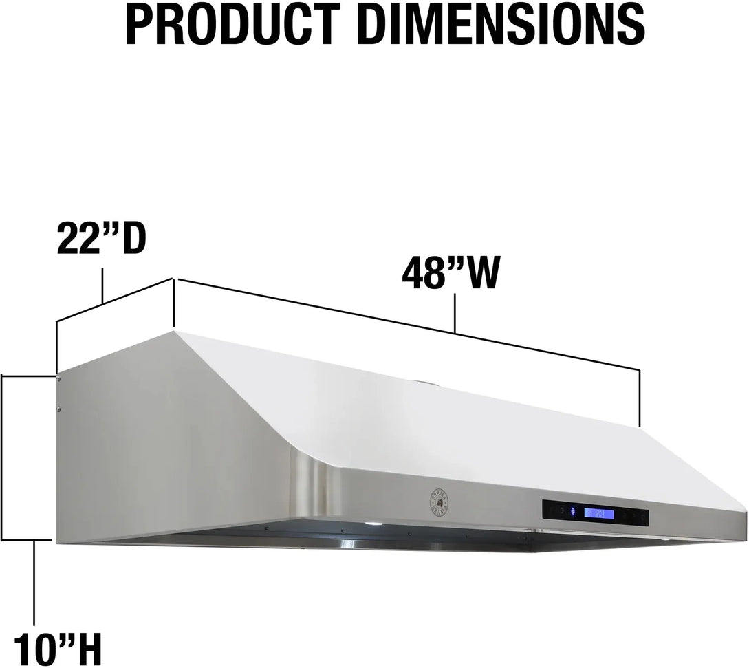 Vinotemp - 48" Stainless Steel Gas Range Hood - BR-HD48SR