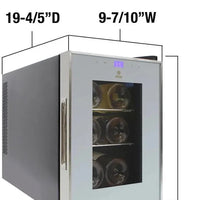 Vinotemp - 6 Bottle Touch Screen Single-Zone Thermoelectric Wine Cooler - EL‐6SILST
