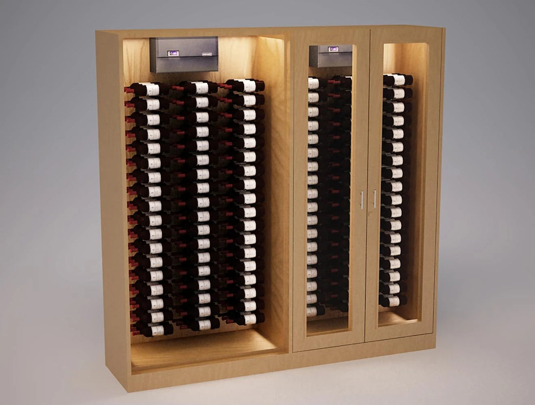 Vinotemp - 8" Black Self-Contained Slim Wine Cooling System - WM-1500SLIM